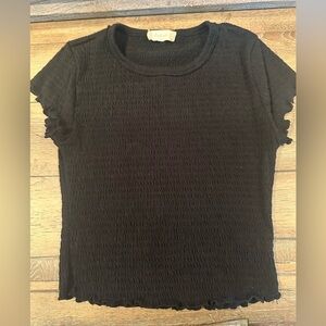 ALTARD STATE BLK SMOCKED Baby Tee size Xs